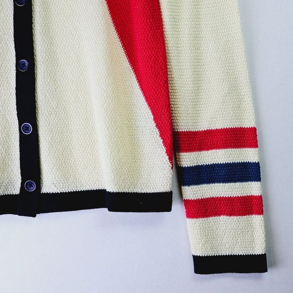 Dear Creatures Retro Style Knit Color Blocking Cardigan, Size M, NWOT - Picture 10 of 12